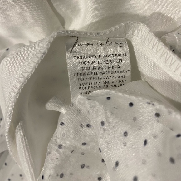 Two sisters ➰ ladies BNWT white/black dots adjustable strap mermaid midi dress 8 - Picture 4 of 5